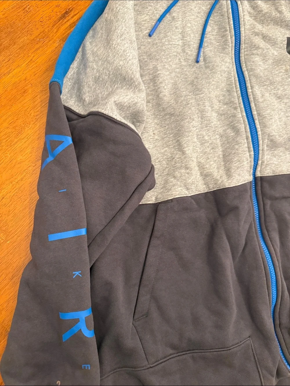 Nike Blue, Gray & Black Full-Zip Hooded Sweatshirt xxl